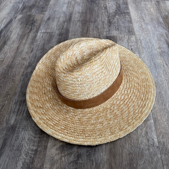 NWT! Gigi Pip Stylish Tan Straw Fedora Hat main image 5